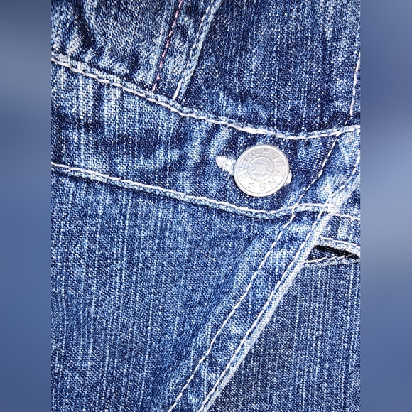 Vintage Jeans Wear Co Denim Overalls with Pink Floral Embroidery - Picture 4 of 4